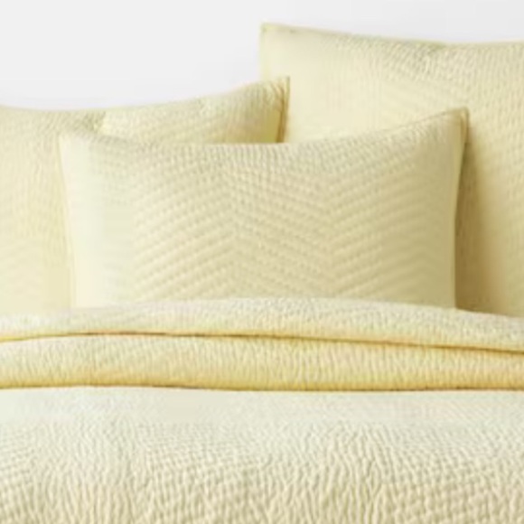 The Company Store Set (2) Standard Quilted Shams - Buttercream - Picture 1 of 7